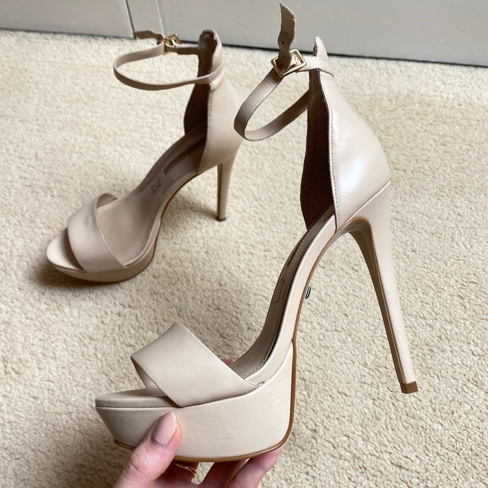 Nude Leather Heels - NEW